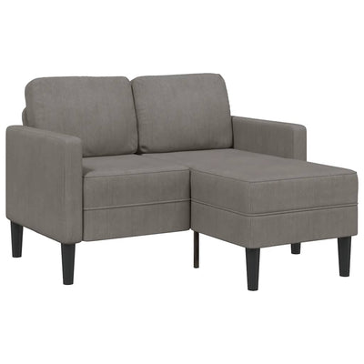 2-personers sofa med chaiselong L-formet 125 cm linned lysegrå