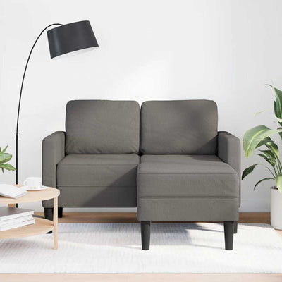 2-personers sofa med chaiselong L-formet 125 cm linned lysegrå