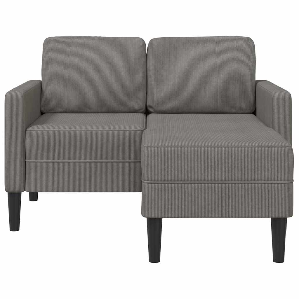 2-personers sofa med chaiselong L-formet 125 cm linned lysegrå