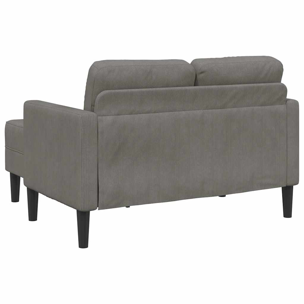 2-personers sofa med chaiselong L-formet 125 cm linned lysegrå