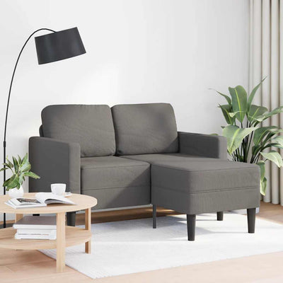 2-personers sofa med chaiselong L-formet 125 cm linned lysegrå