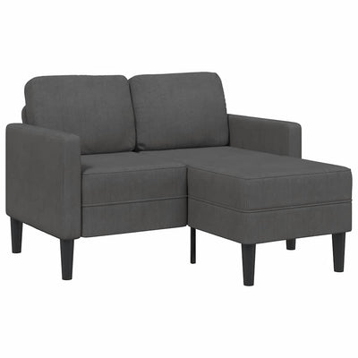 2-personers sofa med chaiselong L-formet 125 cm linned mørkegrå