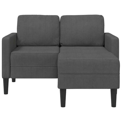 2-personers sofa med chaiselong L-formet 125 cm linned mørkegrå