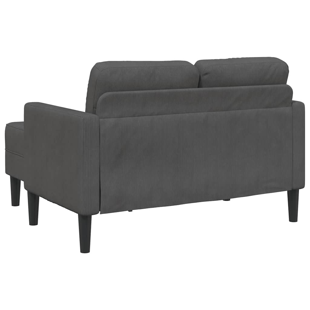 2-personers sofa med chaiselong L-formet 125 cm linned mørkegrå