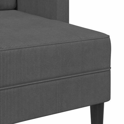 2-personers sofa med chaiselong L-formet 125 cm linned mørkegrå