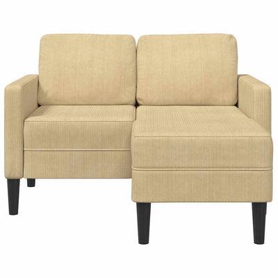 2-personers sofa med chaiselong L-formet 125 cm linned lysegrøn