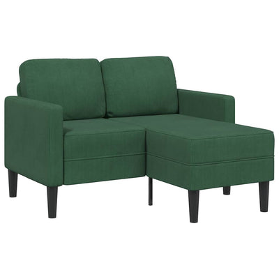 2-personers sofa med chaiselong L-formet 125 cm linned grøn