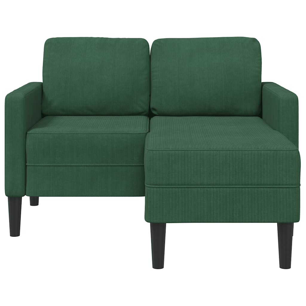 2-personers sofa med chaiselong L-formet 125 cm linned grøn