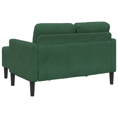 2-personers sofa med chaiselong L-formet 125 cm linned grøn