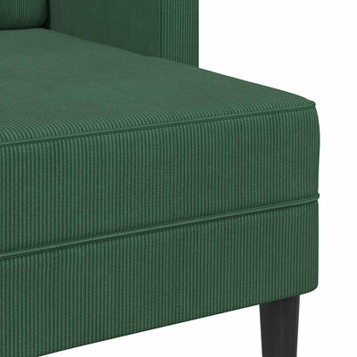 2-personers sofa med chaiselong L-formet 125 cm linned grøn