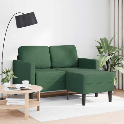 2-personers sofa med chaiselong L-formet 125 cm linned grøn