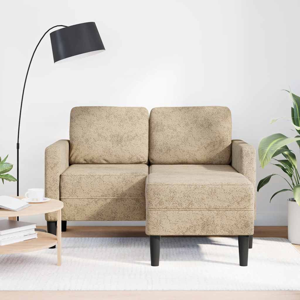 2-personers sofa med chaiselong L-formet 125 cm kunstlæder