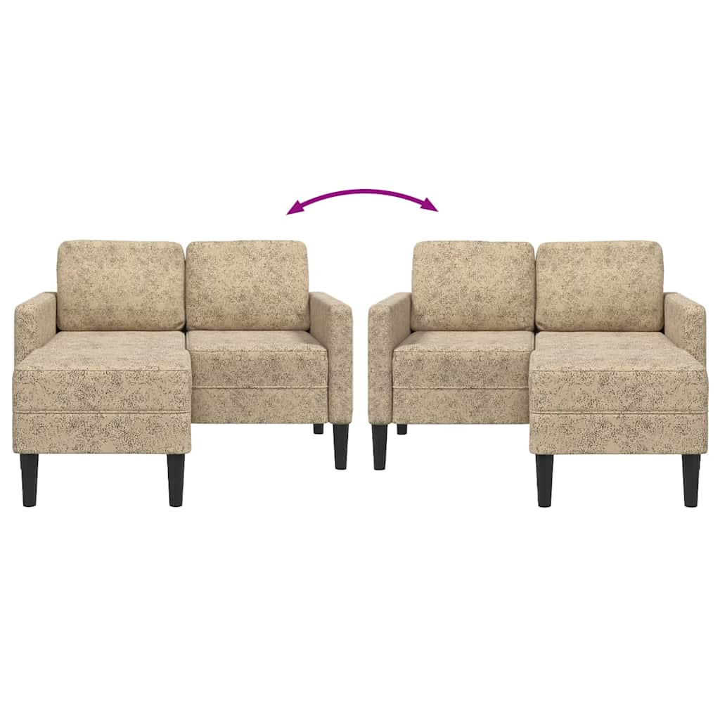 2-personers sofa med chaiselong L-formet 125 cm kunstlæder