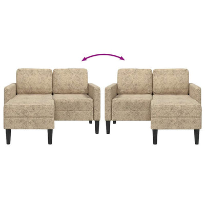 2-personers sofa med chaiselong L-formet 125 cm kunstlæder