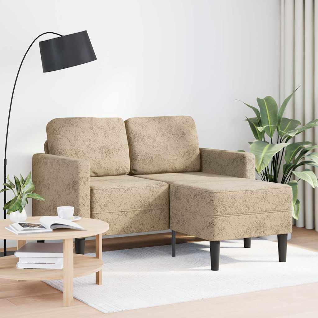 2-personers sofa med chaiselong L-formet 125 cm kunstlæder