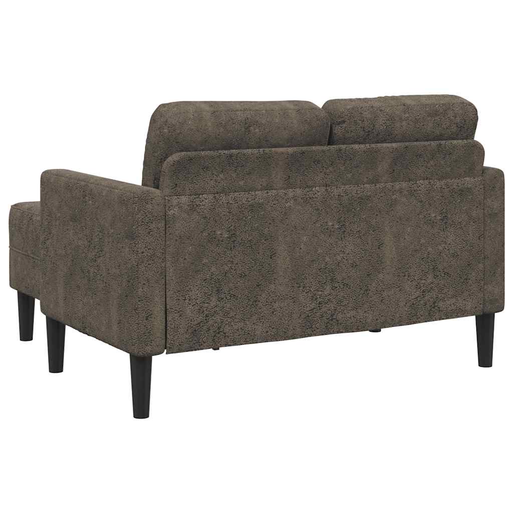 2-personers sofa med chaiselong L-formet 125 cm kunstlæder