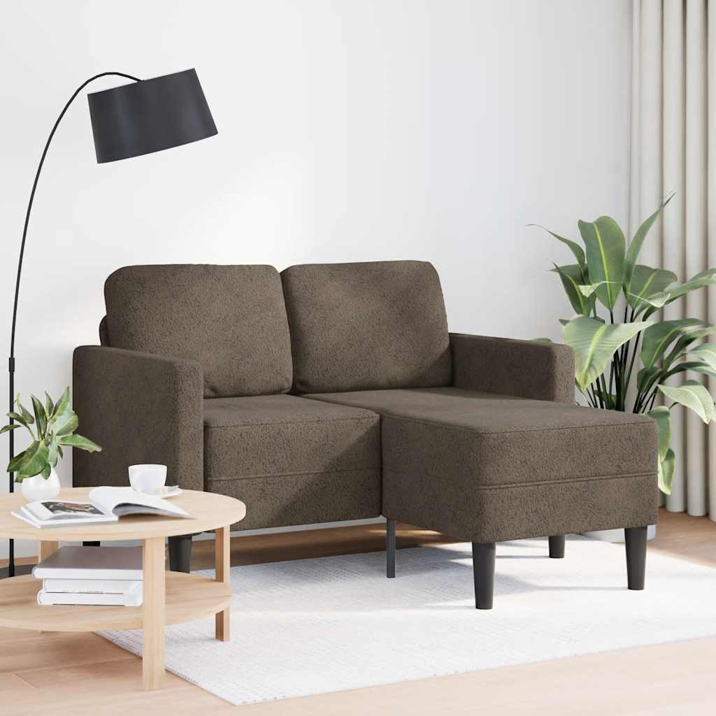 2-personers sofa med chaiselong L-formet 125 cm kunstlæder