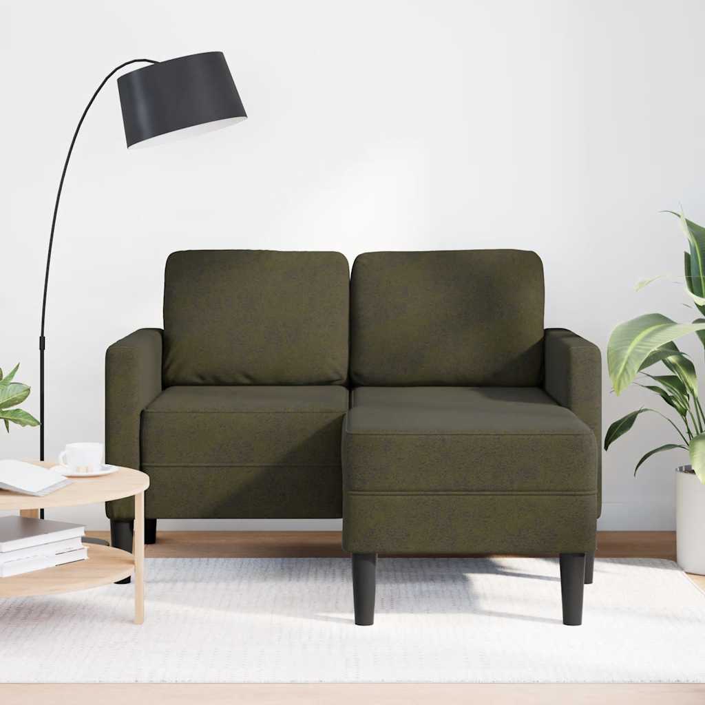 2-personers sofa med chaiselong L-formet 125 cm kunstlæder