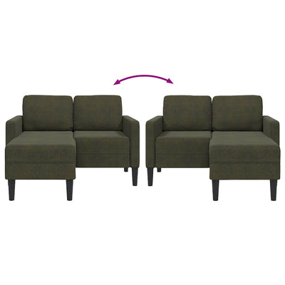 2-personers sofa med chaiselong L-formet 125 cm kunstlæder